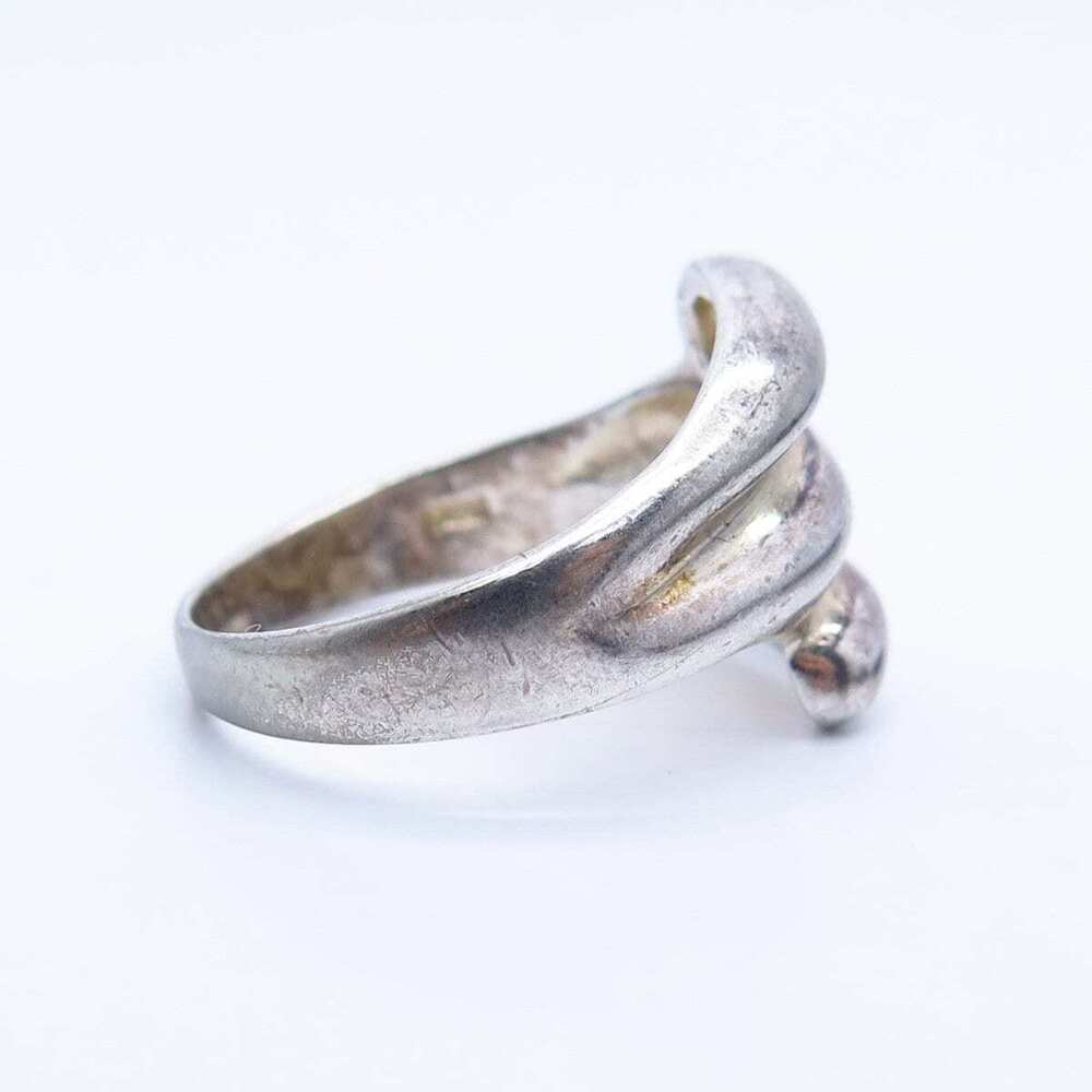 925 Sterling Silver Vintage Ribbed Ring Size 9 1/4 - Picture 6 of 7